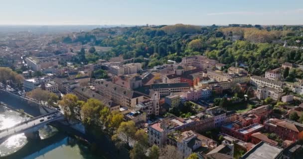 Aerial Odyssey Rome Italys Timeless Capital Tarihi Turistik Harikalarının Açılışı — Stok video