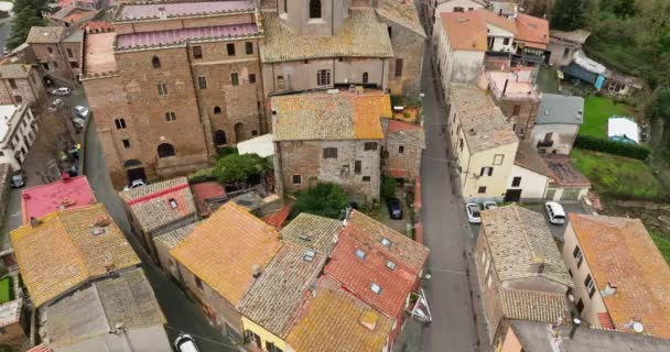 Sutri Unveiled Aerial Perspectives Italys Architectural Heritage Urban Life Mediterranean — Vídeo de Stock