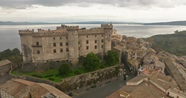 Majestic Splendor Unveiled Panoramic Aerial Exploration Exquisite Castello Orsini Odescalchi — Video Stock