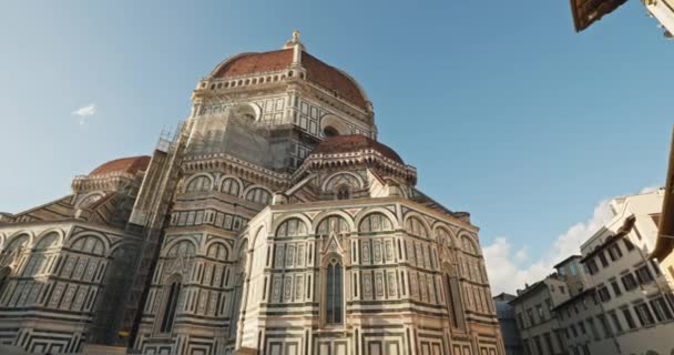 Gevel Van Basiliek Van Santa Maria Del Fiore Florence Italië — Stockvideo