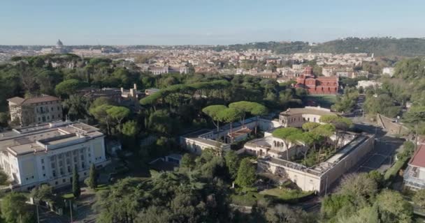 Nad Střechami Vzdušné Spektrum Římského Městského Šarmu Historické Divy Turistické — Stock video
