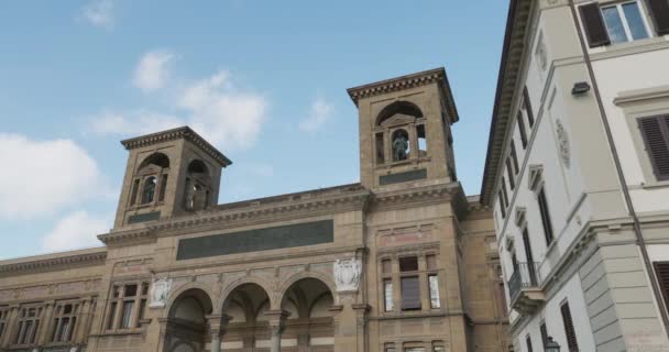 Upptäck Italien Turnera Historiska Byggnader Florens Och Utforska Europeiska Städer — Stockvideo