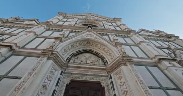 Basiliek Van Santa Croce Florence Italië Prachtige Architectuur Van Gevel — Stockvideo