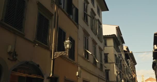 Исторические Туристические Улицы Домами Флоренции Италия Архитектура Старых Зданий Сердце — стоковое видео