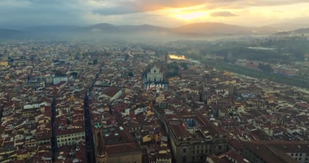 Widok Lotu Ptaka Miejski Krajobraz Florencji Włochy Krajobraz Miejski Pięknej — Wideo stockowe