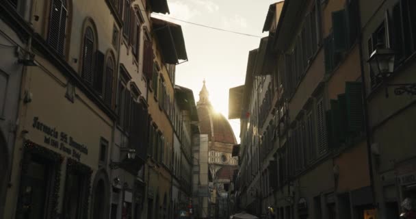 Whispers Exploring Architectural Marvels Florences Tourist Centric Center Sunset European — Vídeo de Stock