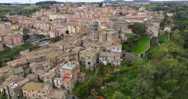 Majesté Aérienne Dévoilement Paysage Urbain Braccianos Italie Panorama Couper Souffle — Video