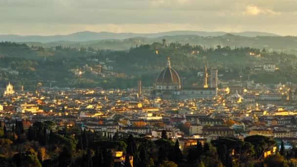 Letecký Pohled Santa Maria Del Fiore Basilica Florencie Itálie Architektura — Stock video