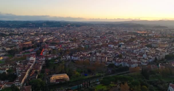 Zamanda Büyüleyici Bir Yolculuk Florences Tarihi Sokakları Mimari Harikalar Hava — Stok video