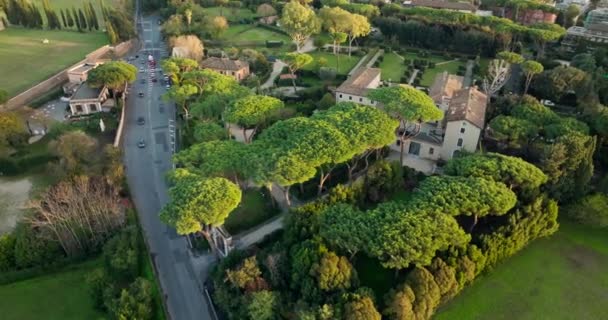 イタリアのローマにある国立考古学博物館の空中観察 高品質の4K映像 — ストック動画