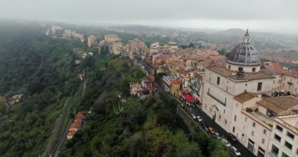 Luchtfoto Castel Gandolfo Pauselijk Paleis Italië Prachtige Architectuur Van Stad — Stockvideo