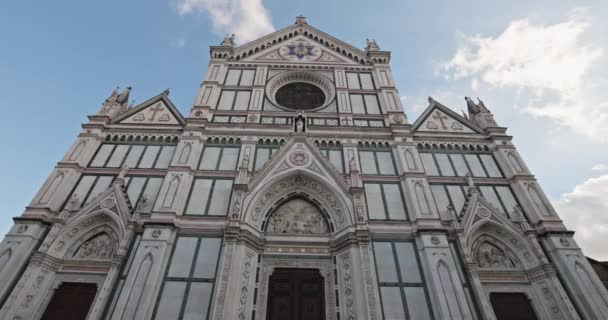 Santa Croce Bazilikası Floransa Talya Freskleri Olan Güzel Bir Katedral — Stok video
