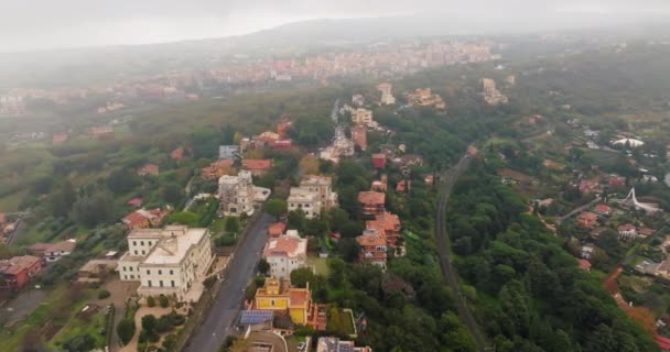 Luchtfoto Van Lake Castel Gandolfo Italië Architectuur Van Gebouwen Top — Stockvideo