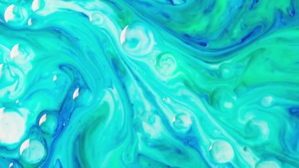 Fluid Flow Motion Mesmerizing Blend Blue Green Violet Abstract White — Vídeos de Stock