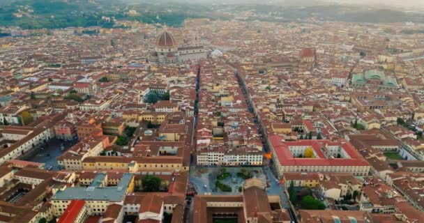 Symphony History Aerial Exploration Florences Divided Quarters European Architectural Splendor — Stock Video