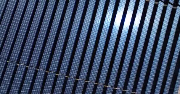 Vista Aerea Cella Solare Primo Piano Primo Piano Dei Pannelli — Video Stock