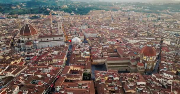 Aerial View Santa Maria Del Fiore Basilica Florence Italy Urban — Stock Video