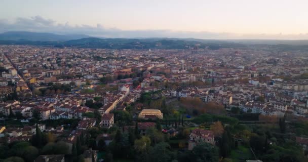 Aerial Elegance Captivating Urban Views Florence Italiens Tidlösa Arkitektur Toscana — Stockvideo