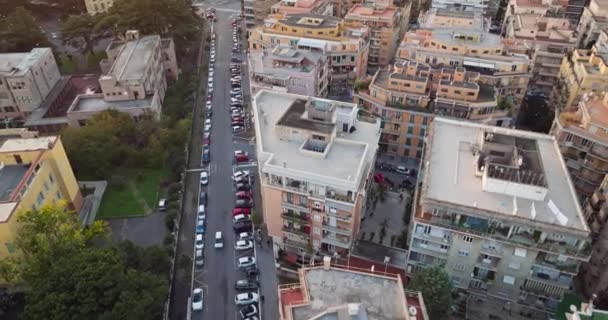 Вид Повітря Міський Пейзаж Риму Італія Трафік Дорогах Міський Пейзаж — стокове відео