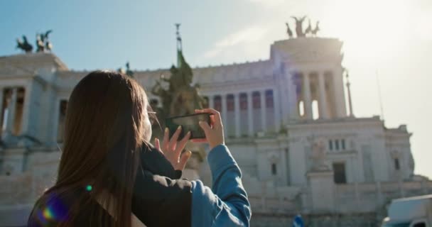 Gobelin Wspomnień Turyści Wicher Adventure Rzymie Zanurzone Piękno Zabytków Życia — Wideo stockowe