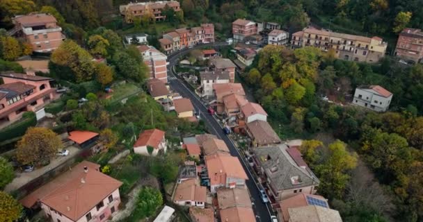 Flygprospektering Mystisk Urban Charm Rocca Papa Italien Högkvalitativ Film — Stockvideo