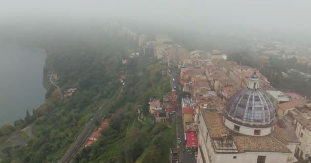 Αεροφωτογραφία Του Castel Gandolfo Της Κατοικίας Του Πάπα Κοντά Στη — Αρχείο Βίντεο