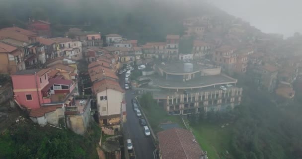 Mystisk Urban Skönhet Flygutforskning Rocca Papa Italien Med Historiska Byggnader — Stockvideo