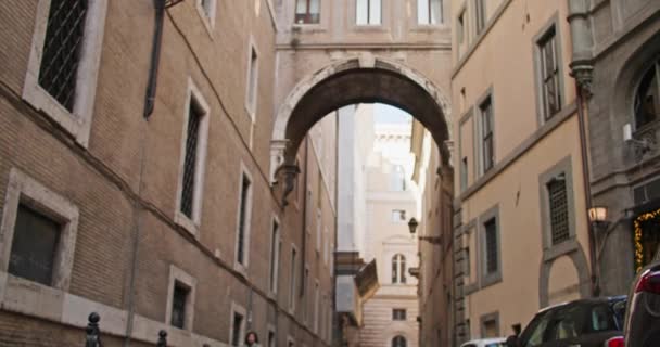 Wandern Rom Den Charme Historischer Gebäude Und Straßen Einfangen Hochwertiges — Stockvideo