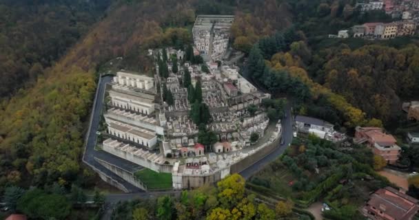 Rocca Papa Talya Yukarıdan Görsel Avrupa Mimari Huzurlu Dağ Manzaraları — Stok video