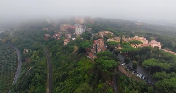 Aerial Serenity Discovering Beauty Castel Gandolfo Lake Albano Its Urban — Vídeo de stock