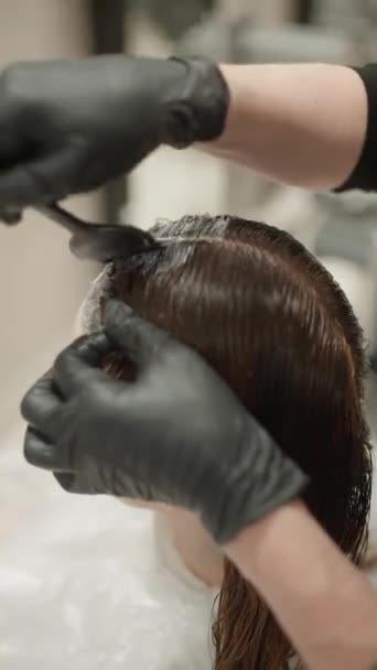 企业形象 专业的发色和根部修饰 时尚整洁的外观 专业的美容美发程序 高质量的4K镜头 — 图库视频影像