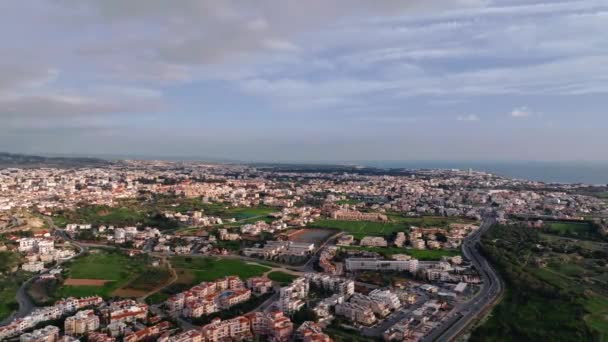 Letecké Město Paphos Kypru Turistické Město Urbanizace Pobřeží Středozemního Moře — Stock video