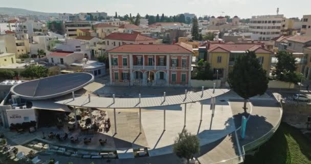 Vista Aérea Del Paisaje Urbano Net Chipre Arquitectura Urbana Ciudad — Vídeo de stock