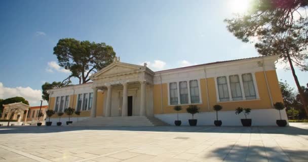 Paphos Mimari Mücevherler Tarih Merkezi Ndeki Güzel Caddeler Eski Binaların — Stok video