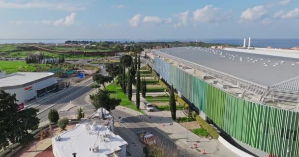 Vista Aérea Net Chipre Paisaje Urbano Belleza Arquitectónica Centro Comercial — Vídeos de Stock