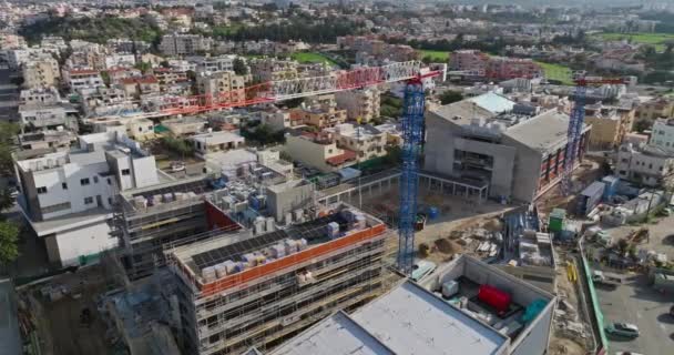 Moderne Byvekst Pathos Kypros Luftutsikt Bygging Byutvikling Opptak Høy Kvalitet – stockvideo