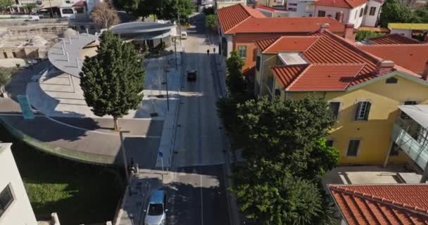 Vista Aérea Paphos Chipre Vida Cidade Atrações Turísticas Beleza Atemporal — Vídeo de Stock