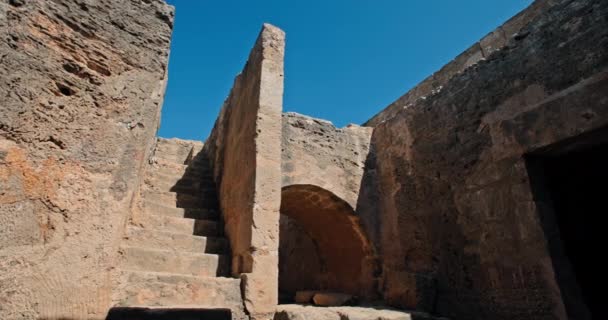Mergulhe História Descobrindo Túmulos Necrópoles Gregos Antigos Túmulo Rei Pafos — Vídeo de Stock