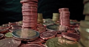 Çoklu Euro Para Birimleri Kapanışı Nakit Operasyonları Para Takası ve Bankacılık İşlemleri. Yüksek kalite 4k görüntü