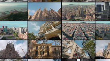 Barcelona 'nın tarihi eserlerinin ve şehir manzaralarının video koleksiyonu. Katalonya, İspanya 'nın göbeğinde Gotik, Modernist ve klasik mimarinin bir karışımı. Yüksek kalite 4k görüntü