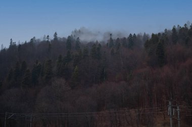 Winter landscape with Romanian mountains