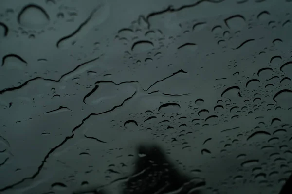 Краплі Дощу Склі Зелений Колір Дощова Погода Шпалери — стокове фото