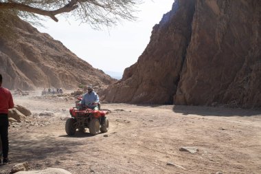 safari in the desert of Sharm-Hurghada, Egypt. Extreme travel sport concept.