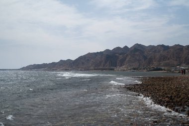 Red Sea in the Gulf of Aqaba, surrounded by the mountains of the Sinai Peninsula, Dahab