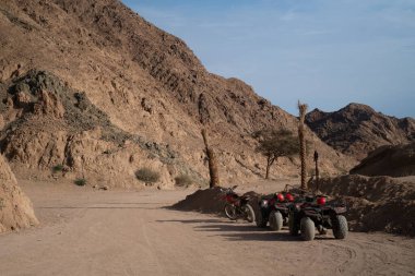 safari in the desert of Sharm-Hurghada, Egypt. Extreme travel sport concept.