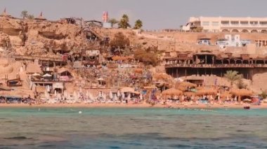View Of The Red Sea Coast With Desert Rocky Mountains And A Small Town