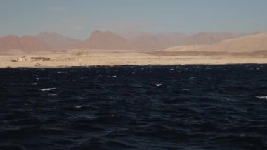 View Of The Red Sea Coast With Desert Rocky Mountains And A Small Town