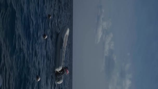 Білий Приємний Човен Плаває Високій Швидкості Червоному Морі Літній День — стокове відео