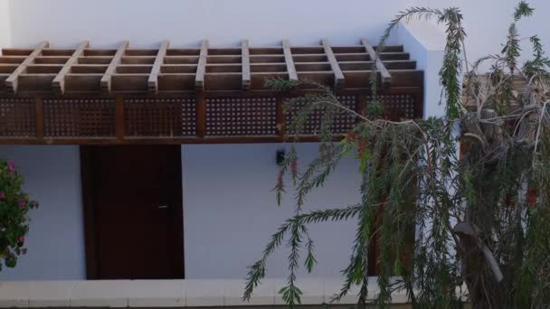 Bela Arquitetura Edifício Branco Hotel Egito — Vídeo de Stock