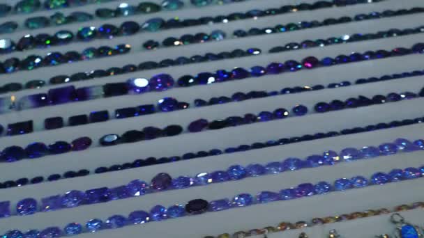 Diamond Jewellery Retail Store Display Real Diamonds Gold Silver Gemstones — Stock Video